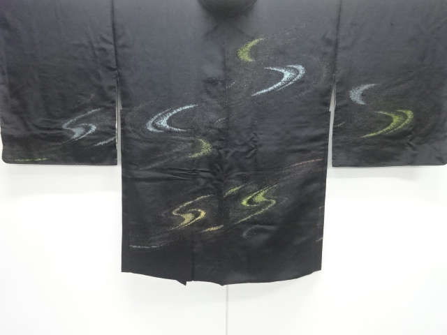 JAPANESE ANTIQUE HAORI / TAISHO ROMAN STYLE / SILK / WOVEN STREAM